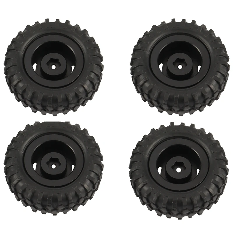 

4PCS Metal Beadlock Wheel Rims Tires Tyre Set for Axial SCX24 90081 1/24 RC Car