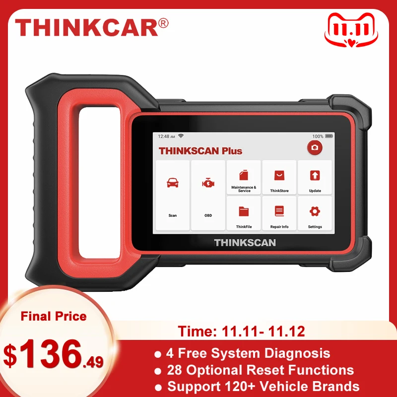 

Thinkcar Thinkscan Plus S5 OBD2 Car Scanner OBD Engine ABS SRS Transmission Code Reader Automotive Diagnostic Tools PK CRP123i