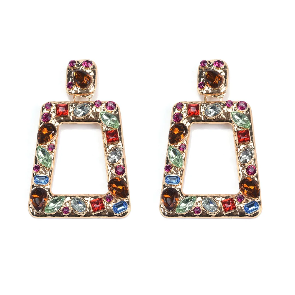 Модные геометрические квадратные серьги ZA ювелирные изделия инкрустация