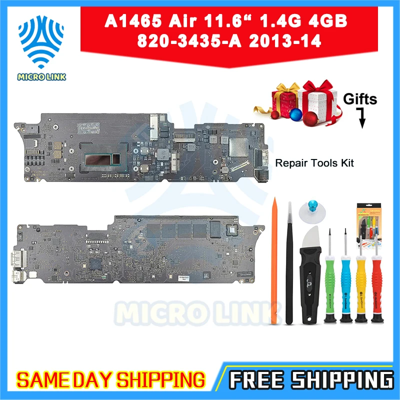 

Оригинальная материнская плата A1465 для Macbook Air 11,6 "1,4 ГГц 4 Гб, логическая плата 820-3435-A 2013-2014