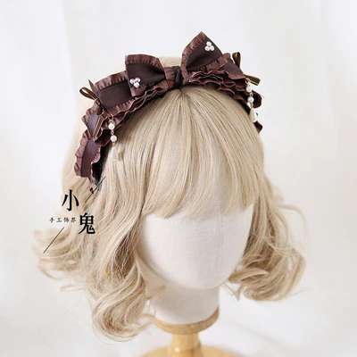 Оригинальная повязка на голову ручной работы многоцветная Милая Кружевная в