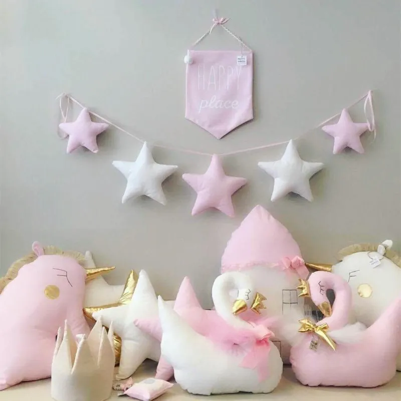 Скандинавские гирлянды со звездами гирлянда украшение для детской комнаты