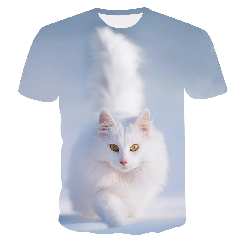 

Kid 3D animal print cat children T shirts summer boys high quality casual short sleeves cute cartoon T Shirt for girl