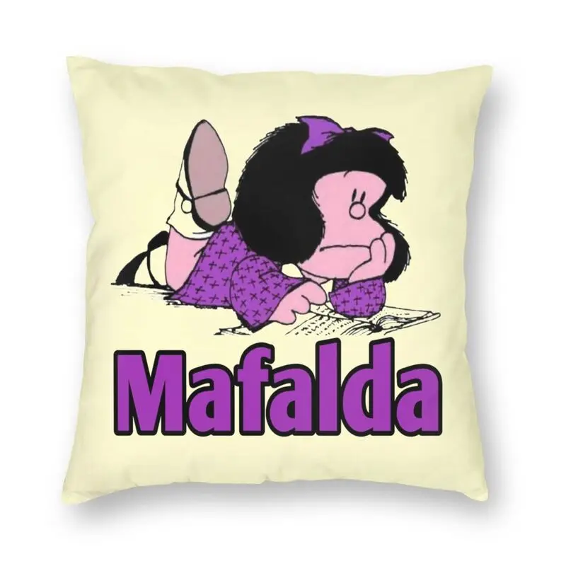 

Kawaii Mafalda наволочка 45x45 декоративные комиксы Quino наволочка для дивана двухстороннее украшение для дома