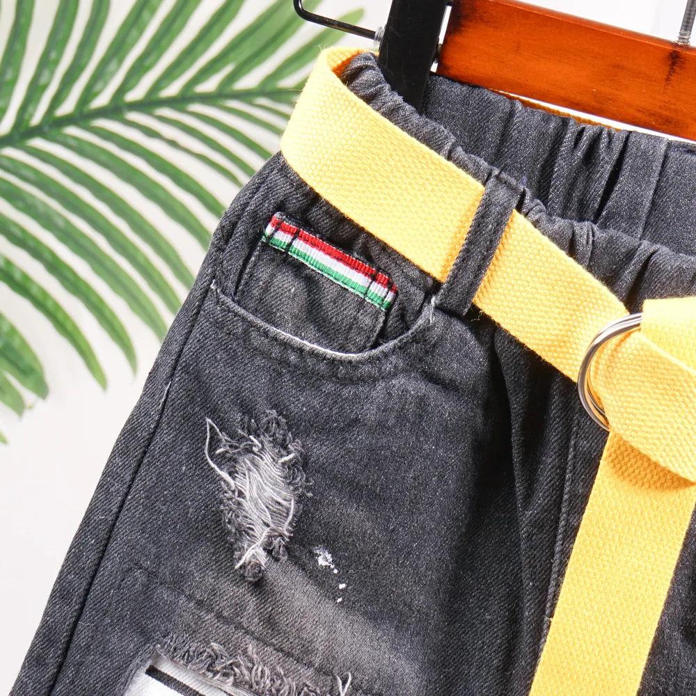 

Children's denim shorts 2020 Summer Korean Children's Pants Toddler kids Baby Boys Girls casual Hole Shorts for 2-7years