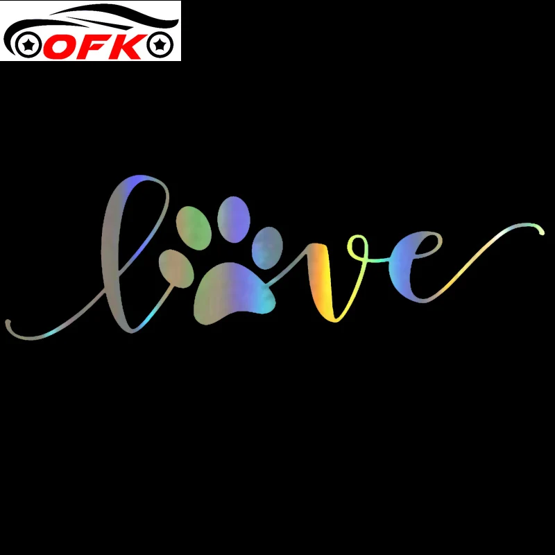 

Car Stickers Love Dog Footprints Automobile Carbon Fiber Vinyl Motorcycles Decoration and Decals 12.7CM*3.9CM