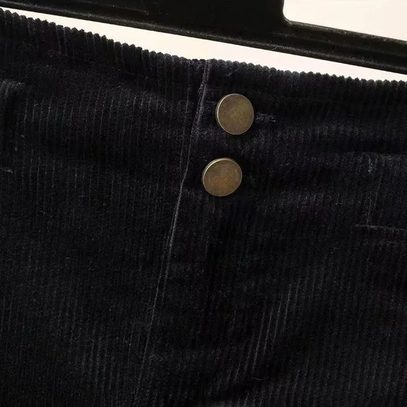 Женская Вельветовая юбка-карандаш с высокой талией разрезом винтажная