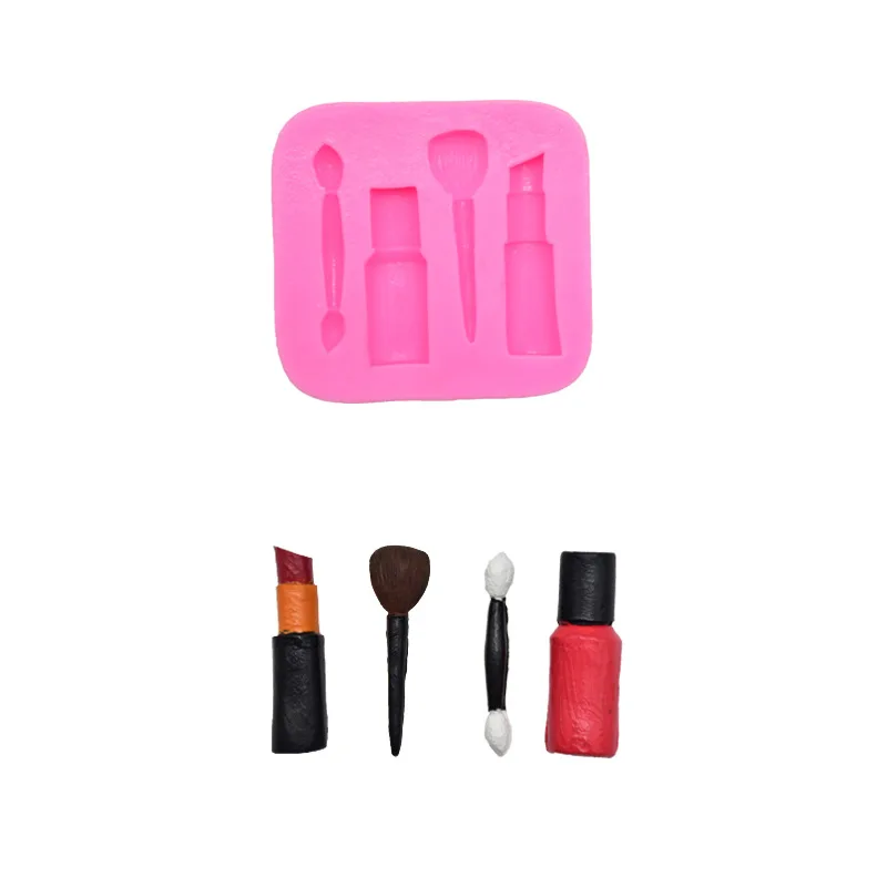 

1pc Lipstick/Eyeshadow/Blush Fashion Makeup Tool Silicone Mold Cupcake Topper DIY Cake Decorating Tools