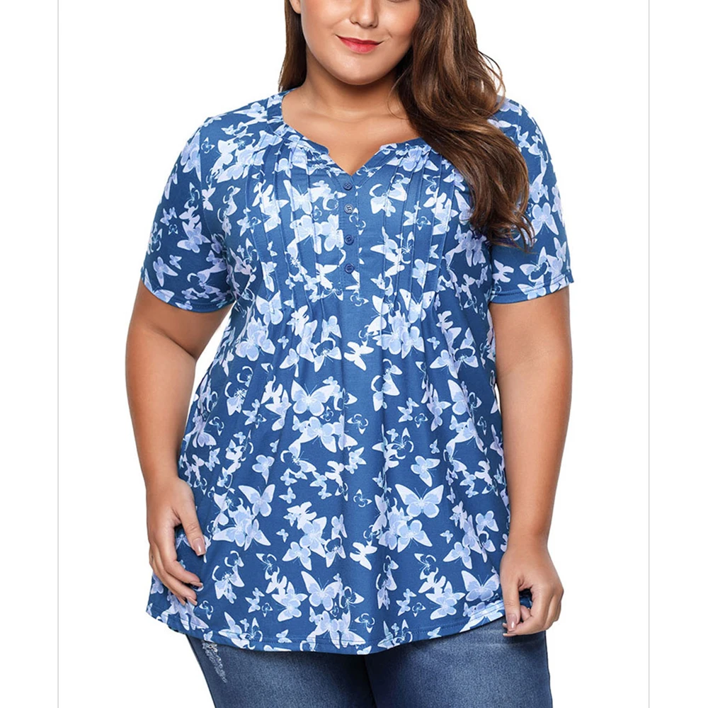 Большие размеры блузка с цветочным принтом большие женские рубашки модные топы