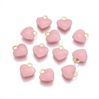 10pcs 109mm metal small charms enamel heart pendants charm for bracelet making diy drop earrings jewelry findings accessories