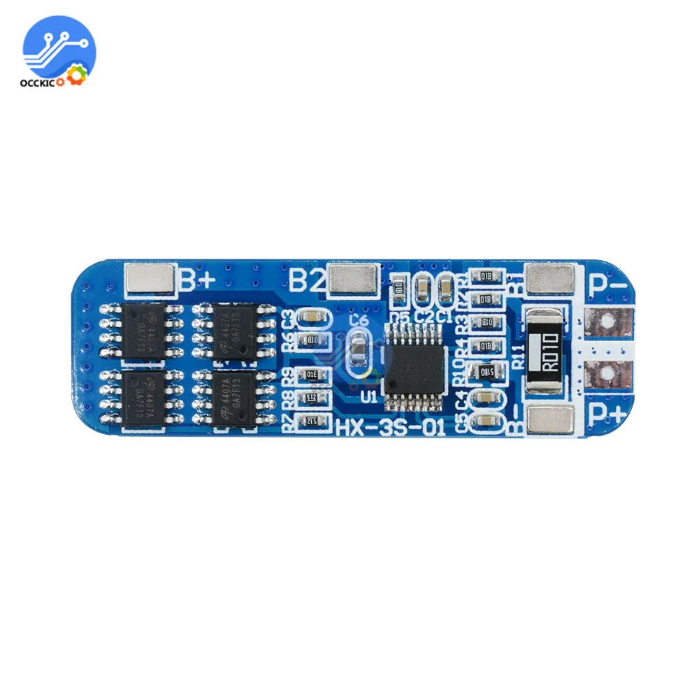 Bms 3S 18650 10A литий-ионный аккумулятор Защитная плата для зарядного устройства монтажная плата 10,8 В 11,1 В 12,6 в Электрический аккумулятор балансир