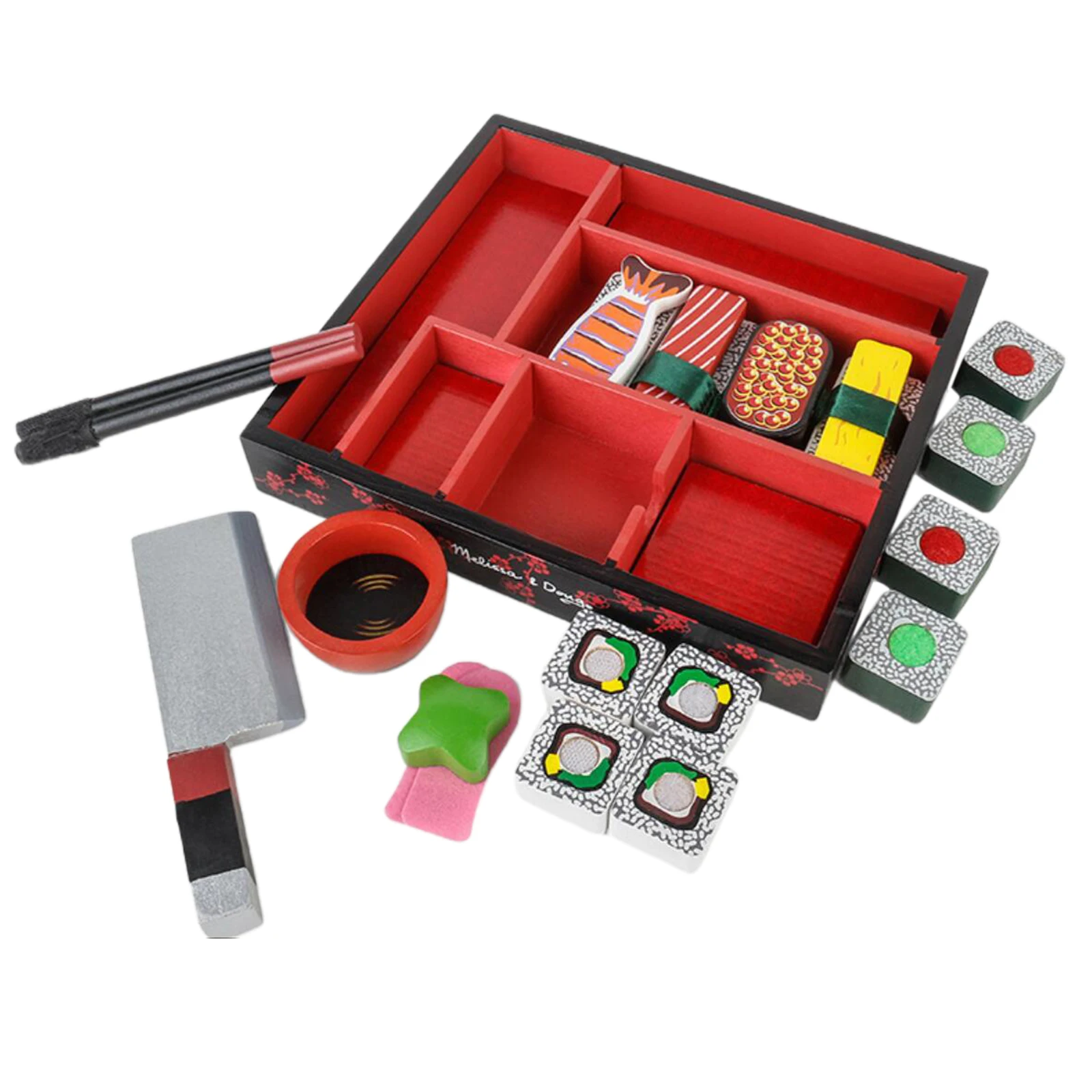 

Wooden Sushi Set Toys for 3 Years+ Realistic Sushi Playing Kit Holiday Gift