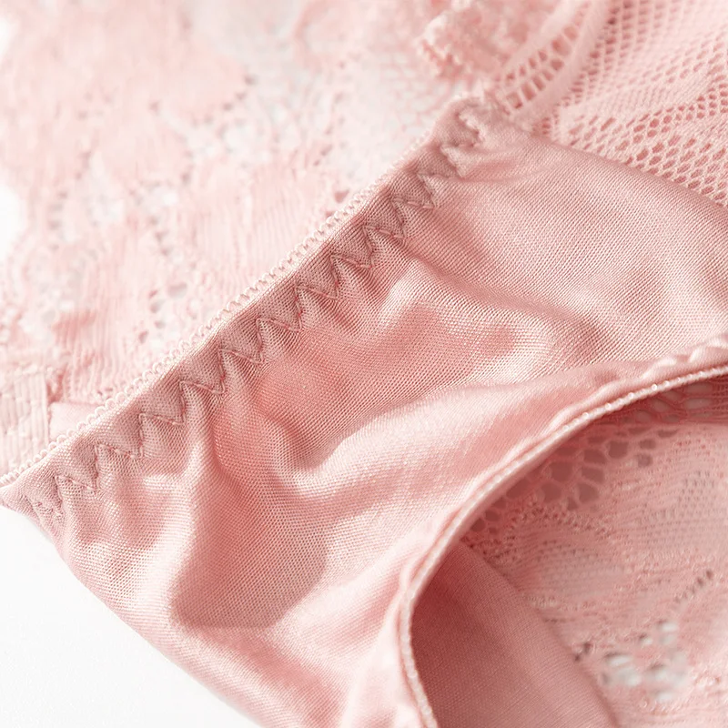 Women Lace Panties 100% Natural silk Lace Beriefs Seamless Sexy Underwear lingerie calcinha briefs underwear culotte 2022