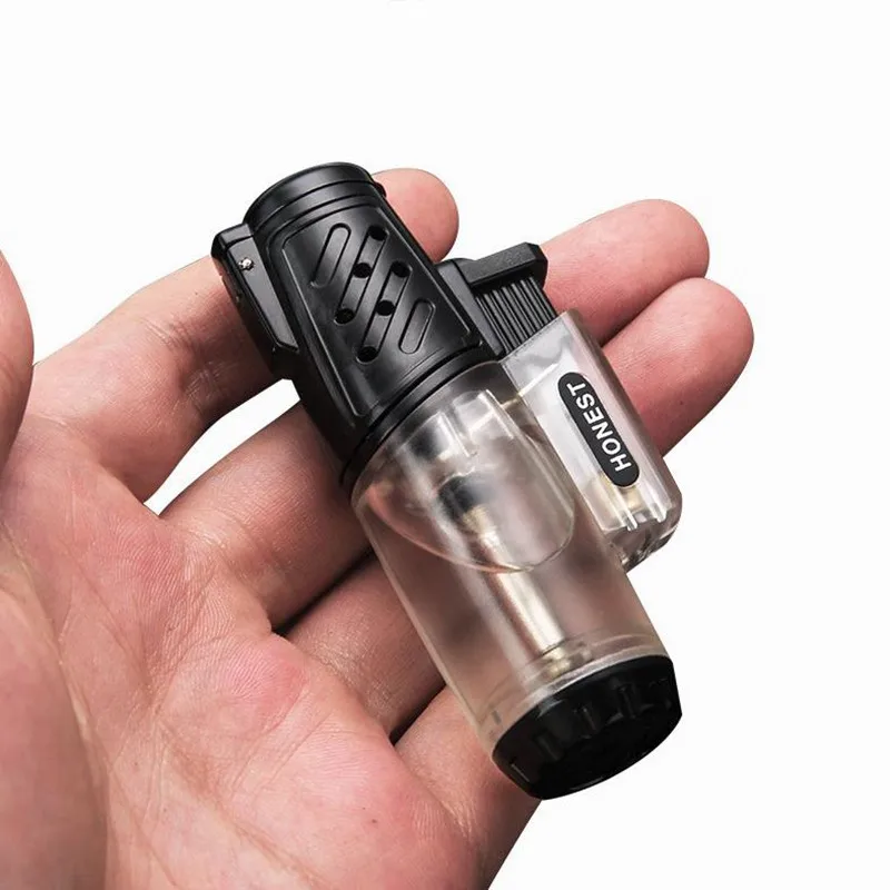 Прозрачная мощная металлическая зажигалка ветрозащитная портативная Зажигалка