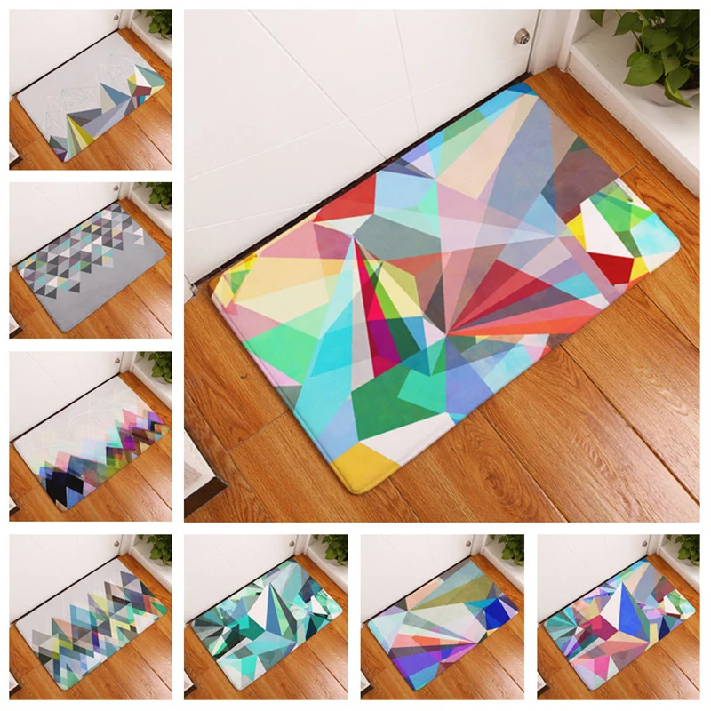 

1 Pcs Blue Green Geometric Doormat Welcome Door Mat Flower Pattern Doormat Colorful Rug Carpet Home Decor