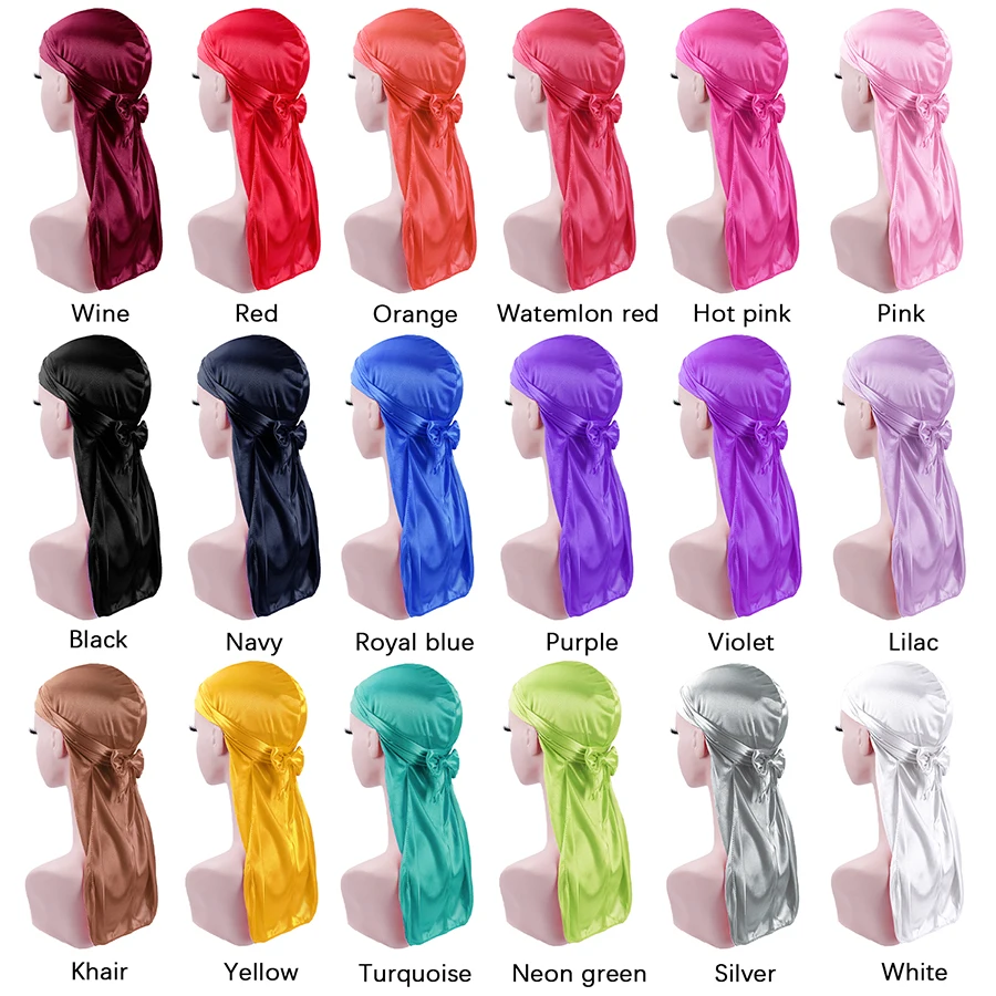 Унисекс мужская женская бандана головной убор Durag шелковая Пиратская шапка с