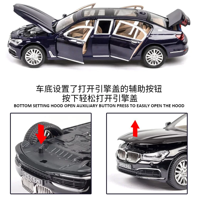 1/24 масштаб BMW 760Li литый под давлением автомобиль сборная игрушка подарки для