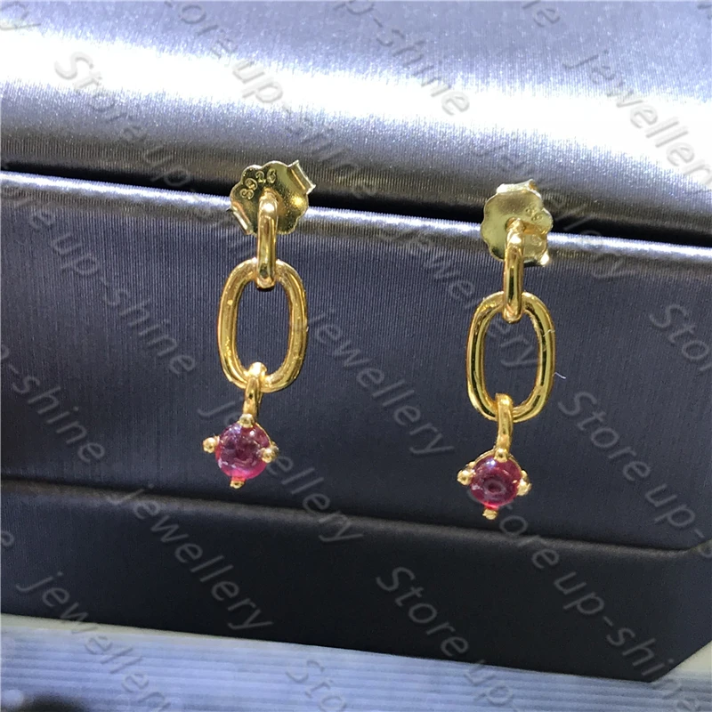 Новый с натуральным Рубином серьги 925 Серебряные женские отличаются