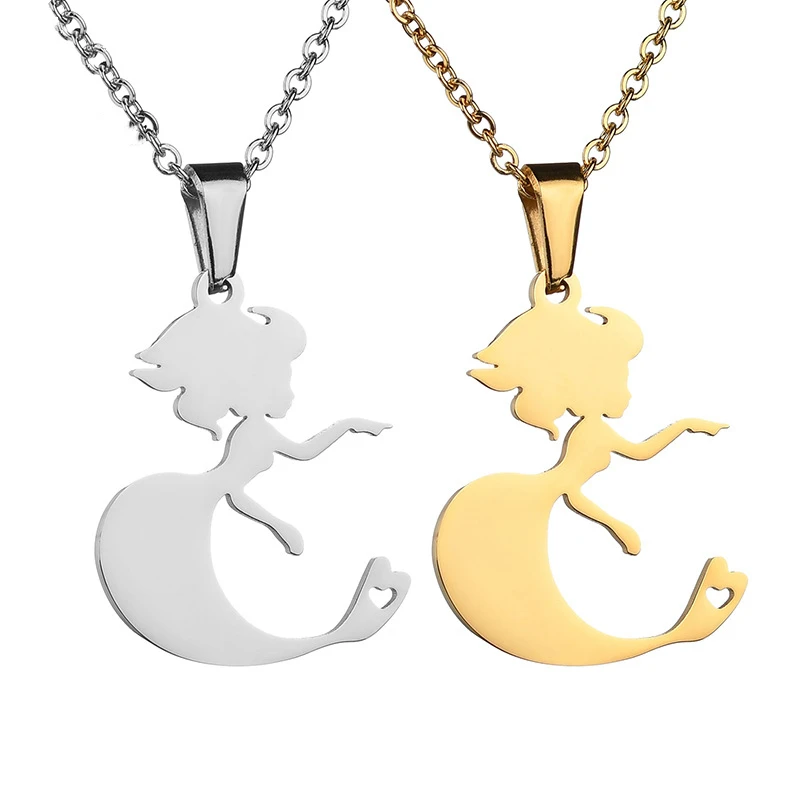 Трендовая нержавеющая сталь мистическая подвеска в виде русалки ожерелье