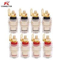 4pairs 4mm binding post connector audio hifi cable terminals binding post for speaker amplifier brass with gold plated