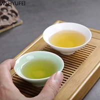 wshyufei white porcelain teacups hand made ceramic teacup chinese tea set tea bowl office home master teacup 3pcslot