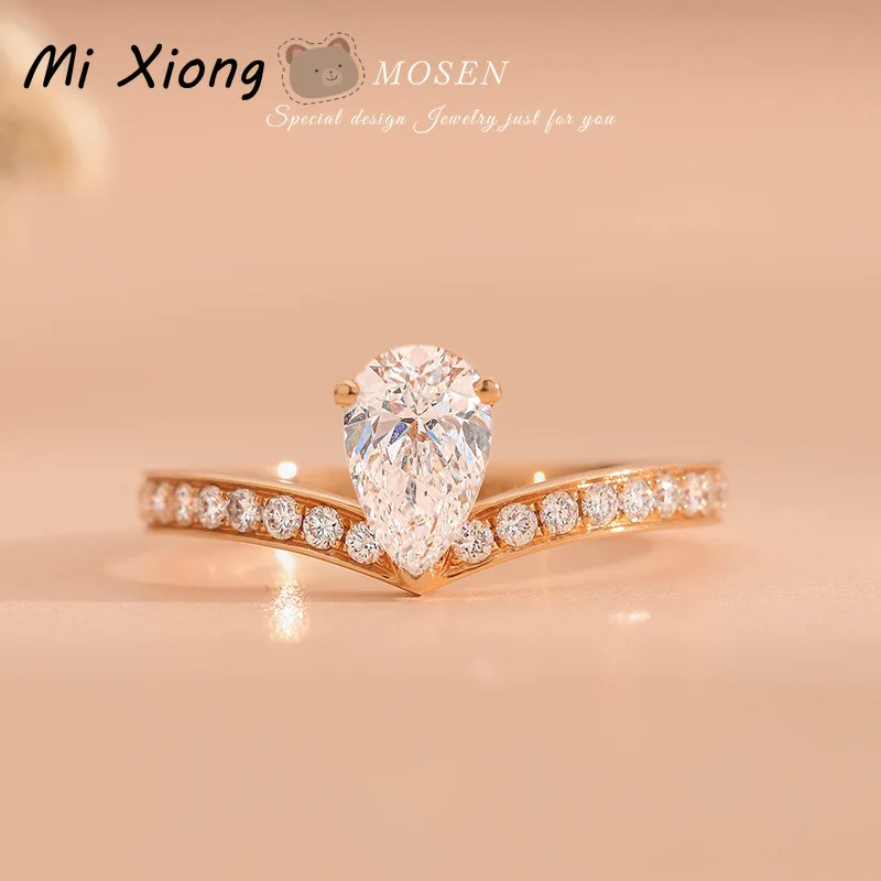 

Кольцо в форме капли Mi Xiong s925 из стерлингового серебра, роскошное элегантное очаровательное женское ювелирное изделие на заказ для свадьбы, ...