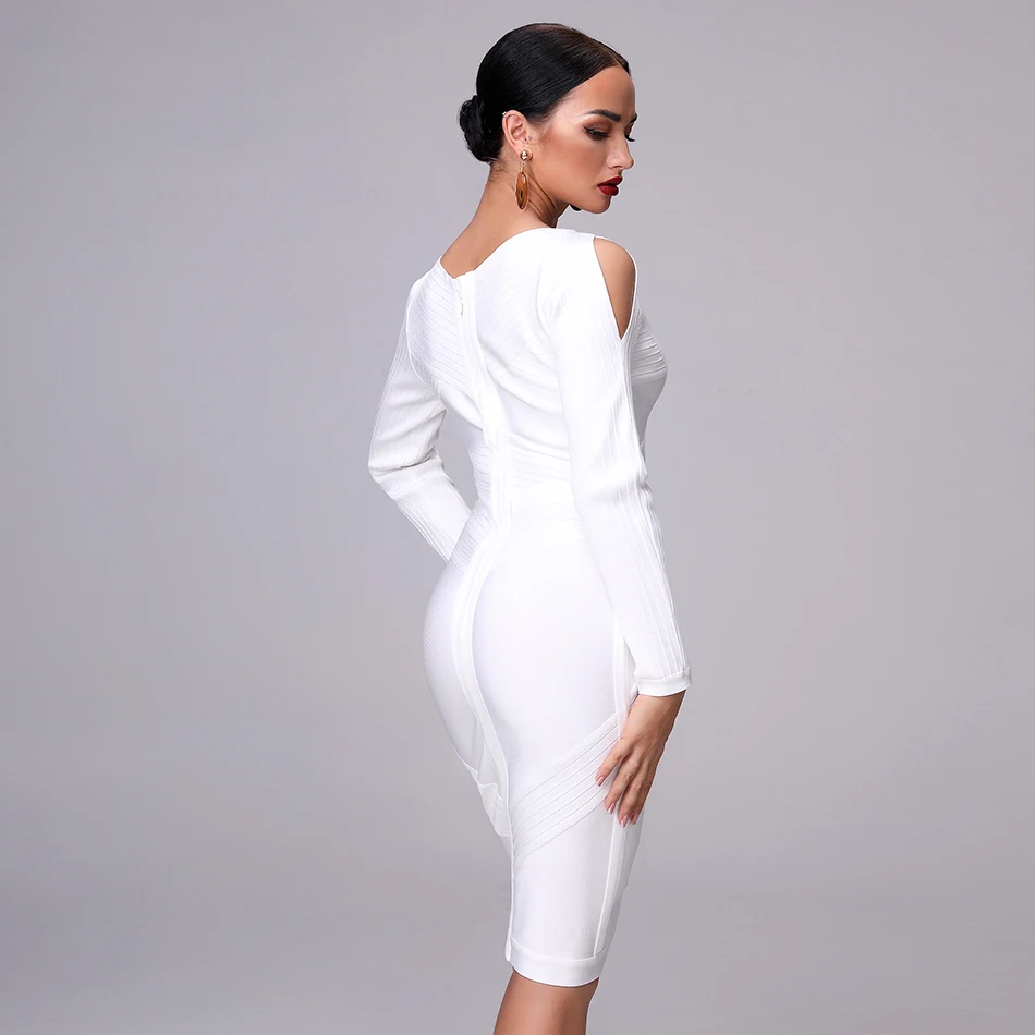 Облегающее Бандажное платье Белое Женское 2019 новые сексуальные изделия с