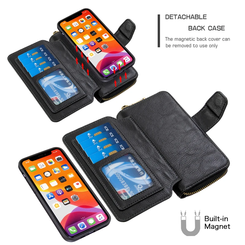 

Leather Case For Samsung Galaxy S20 Ultra S10 Note10 Plus Lite S10E Magnet 2 in 1 Purse Case For Samsung S 20 Note 10 Plus Lite