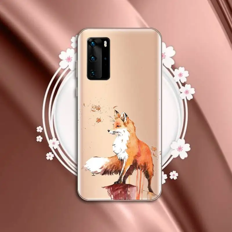 

fox cartoon funny cute animal Anti-fall luxury Phone Case cover Transparent for Huawei P honor 8 10i 20 30 40 smart 2019