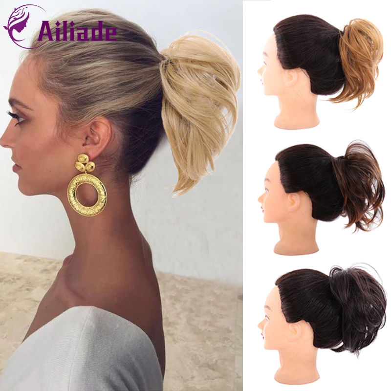 AILIADE женские грязные резинки для волос шиньон пучок прямая эластичная лента