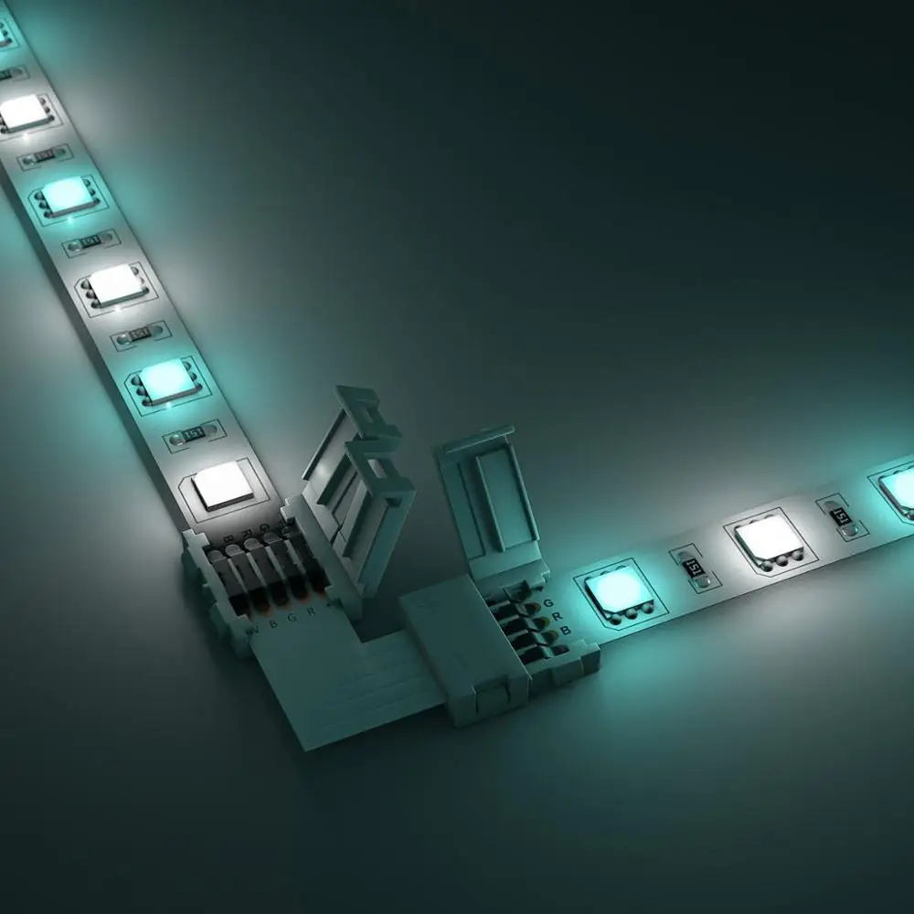5 Pieces Pack L T X Shape RGBW LED Strip Light Pin Solderless Connector Mounting Bracket Clip for 10mm 5050 rgbw led strip | Лампы и