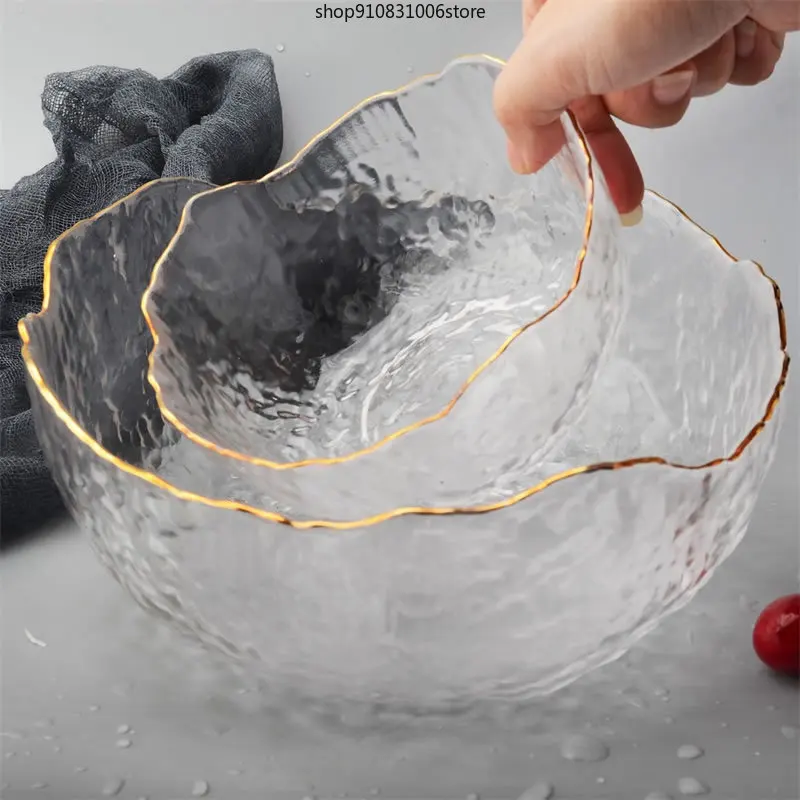 

Creative Glass Salad Bowl Tableware Fruit Vegetables Irregular Shape Phnom Penh Dinner Kitchen Dinnerware