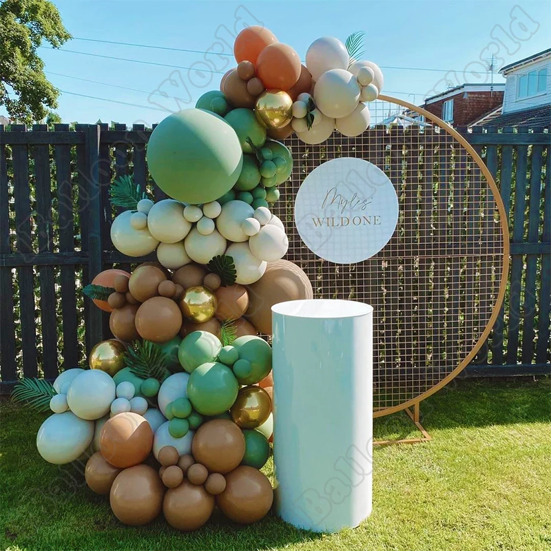 

Декор для свадьбы, дня рождения, гирлянда из зеленого латекса с воздушными шарами, двойная белая фотография, декор для детского праздника