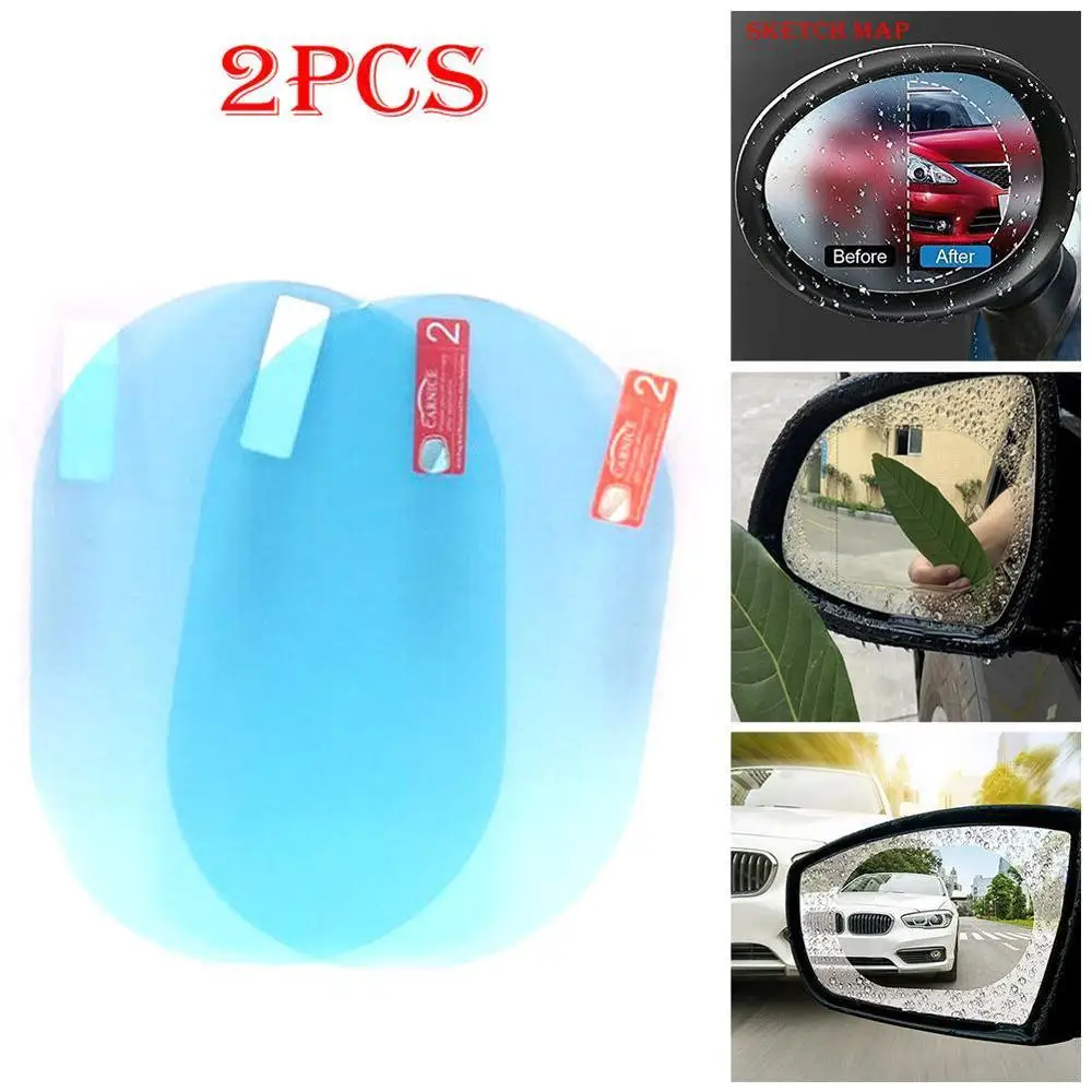 

2Pcs Car Rear Mirror Protective Film Anti Fog Window Clear Rainproof Rear View Mirror Protective Soft Film Auto Accessories