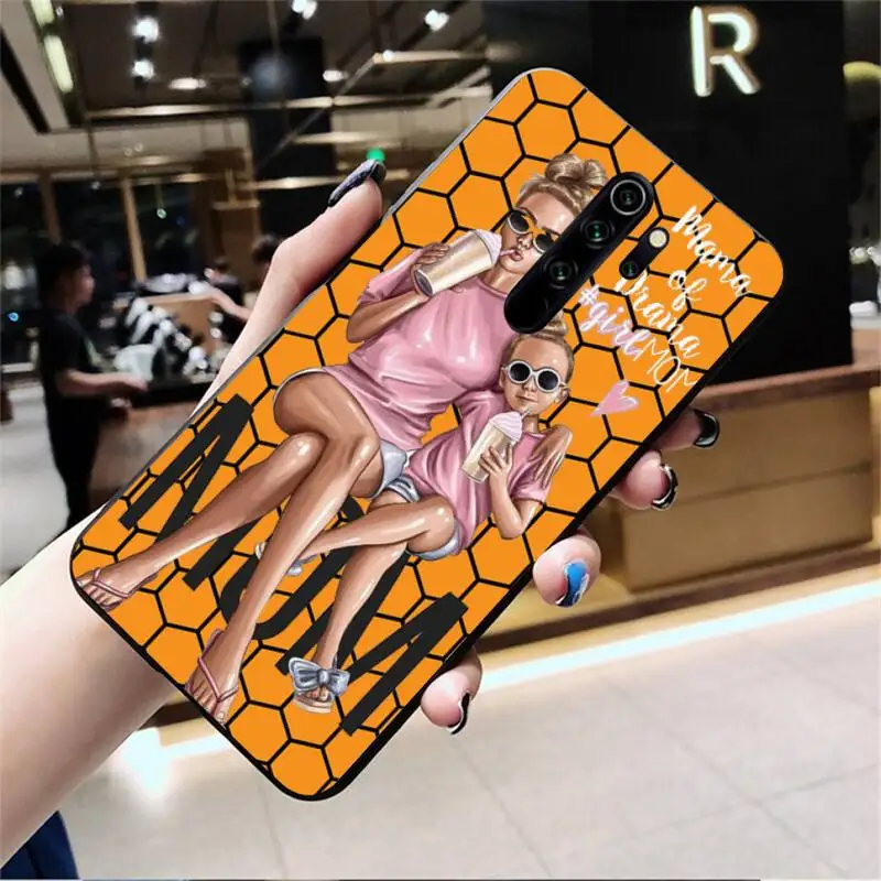 Модный чехол для телефона с изображением девушки супер мама ребенок Redmi Note 9 8 8T 8A 7