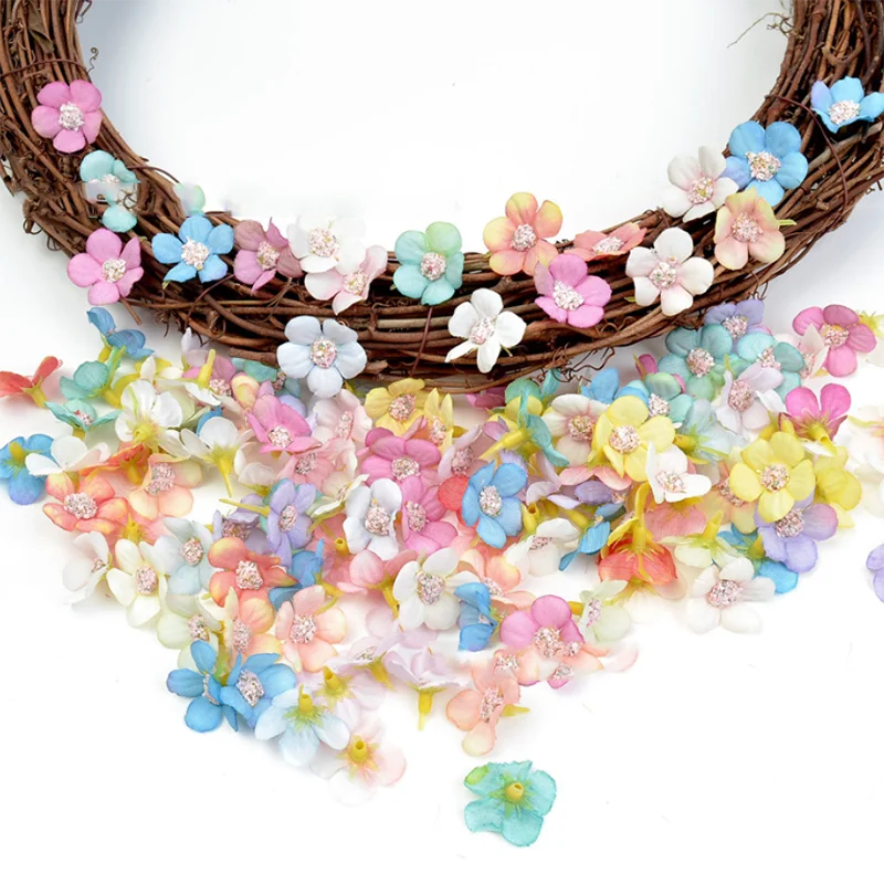 

50PCS Multicolor Artificial Flower Head Silk Daisy Flower Head For DIY Gifts Box Garland Wedding Engagement Party Home Decor