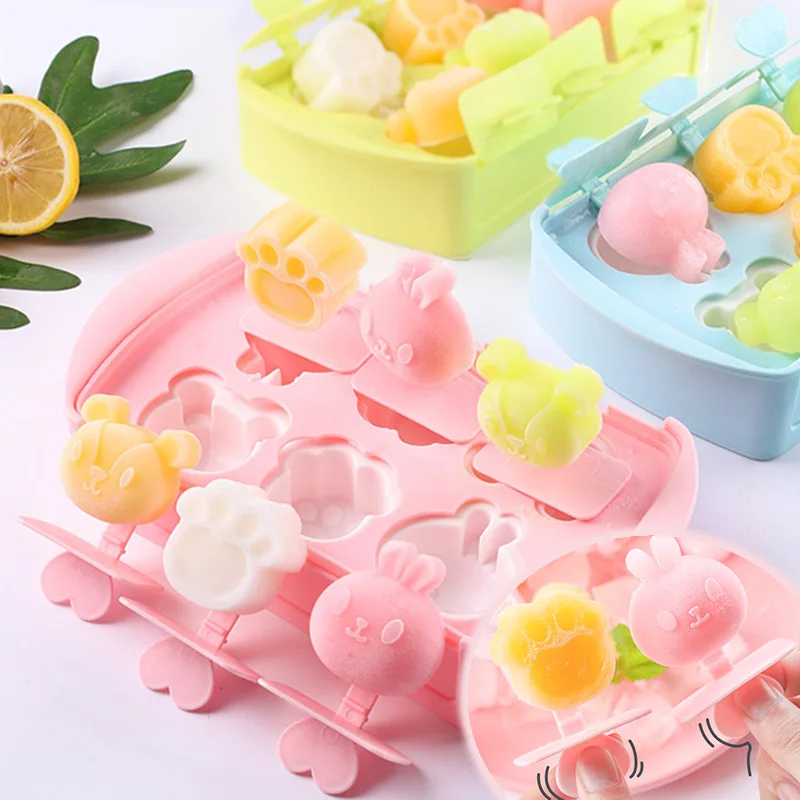 

Cartoon Homemade Popsicle Mold Silicone Ice Cream Pops Ice Mold Children DIY Ice Box Ice Tray Ice Cube Maker Kitchen Gadgets