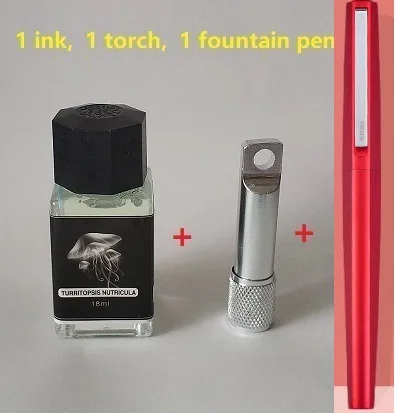 1 ink 1 torch 1 pen 18 мл/светильник для бутылок, невидимые чернила для авторучки, флуоресцентные чернила без углерода, видимые только под УФ-светильник, чернила для авторучки - Цвет: 1 ink 1 torch 1 pen