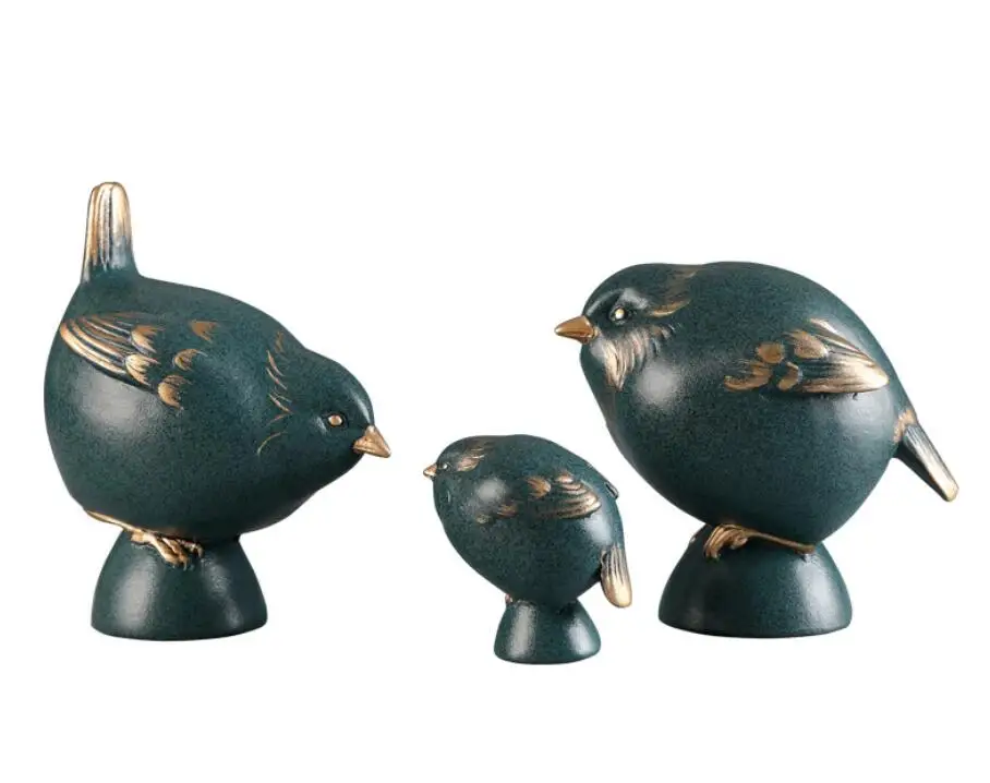 

Cute Ceramic Bird Figurines Home Decoration Creative Wedding Gift Crafts Animal Statues Home Room Table Sculptures Decor
