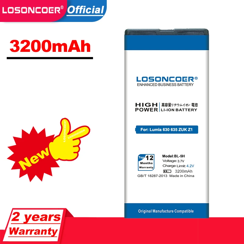 LOSONCOER 3200 мАч BL 5H для Nokia Lumia 630 635 636 638 RM 977 978 Мобильный телефон батарея