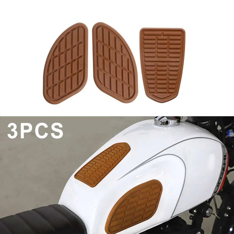 

3PCS Motorcycle Cafe Racer Tank Traction Pad Side Gas Tank Knee Grip Protector Fuel Tank Stickers Vintage Side Panels