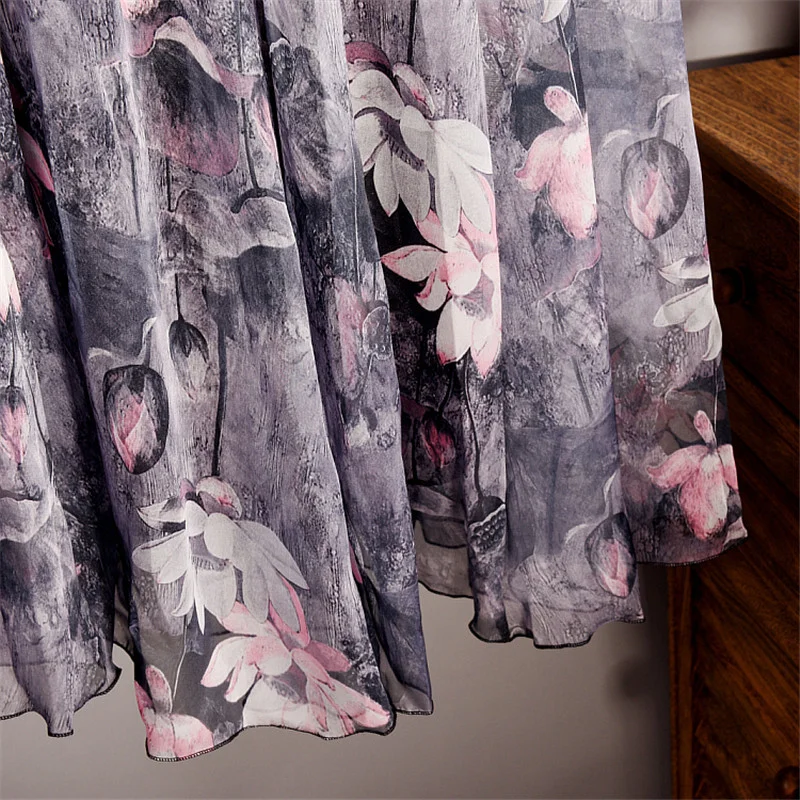 Винтажная длинная юбка в богемном стиле женская элегантная шифоновая пляжная