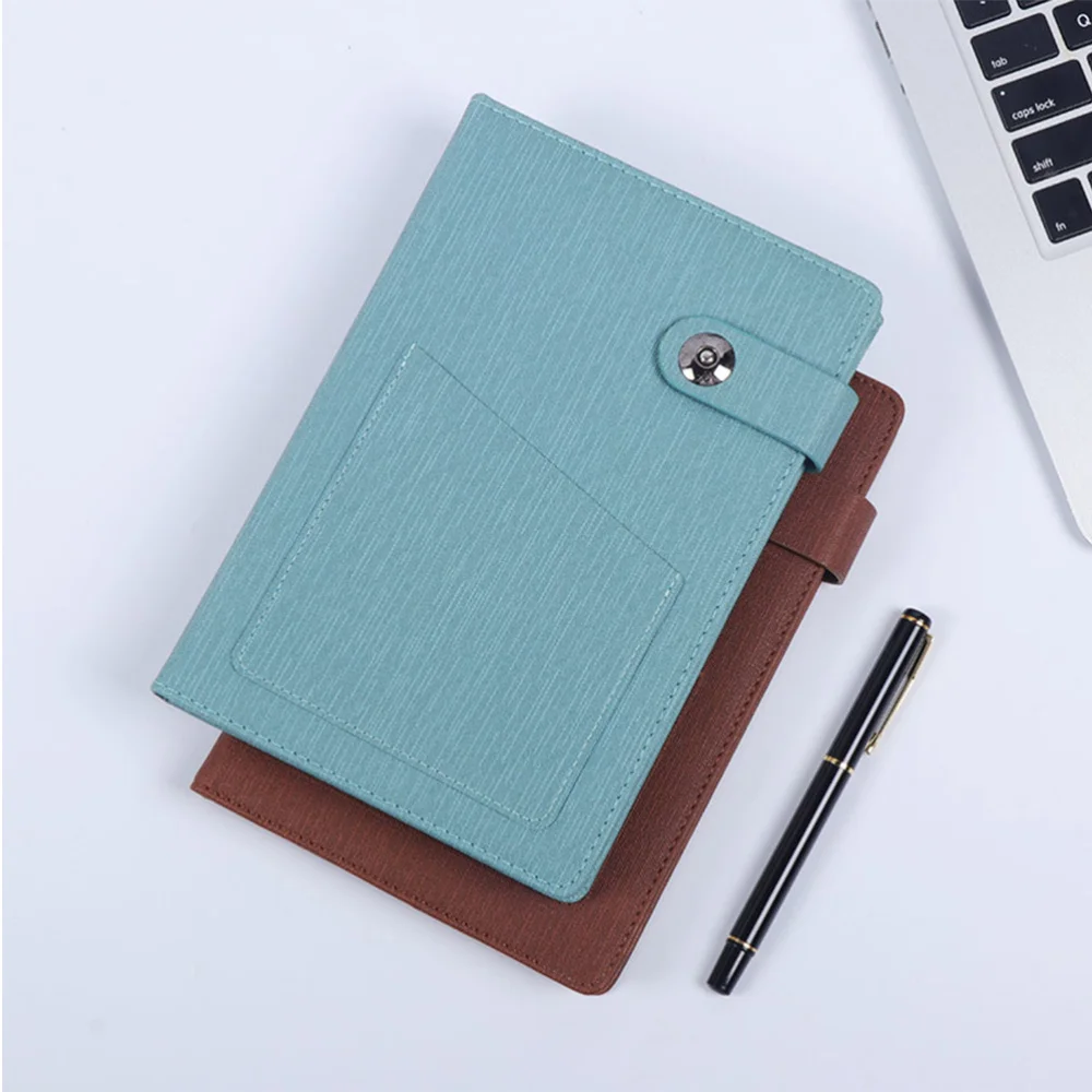 

Creative Notepad Simulation Leather Notebook Writing Pad Tool for Home School Office (Blue)