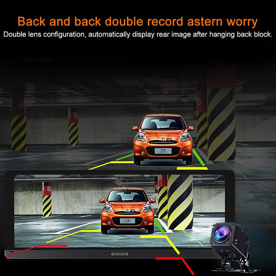 Автомобильный видеорегистратор QUIDUX " ips 4G Android, камера с gps навигацией, ADAS Full HD 1080 P, Автомобильный видеорегистратор с камерой заднего вида