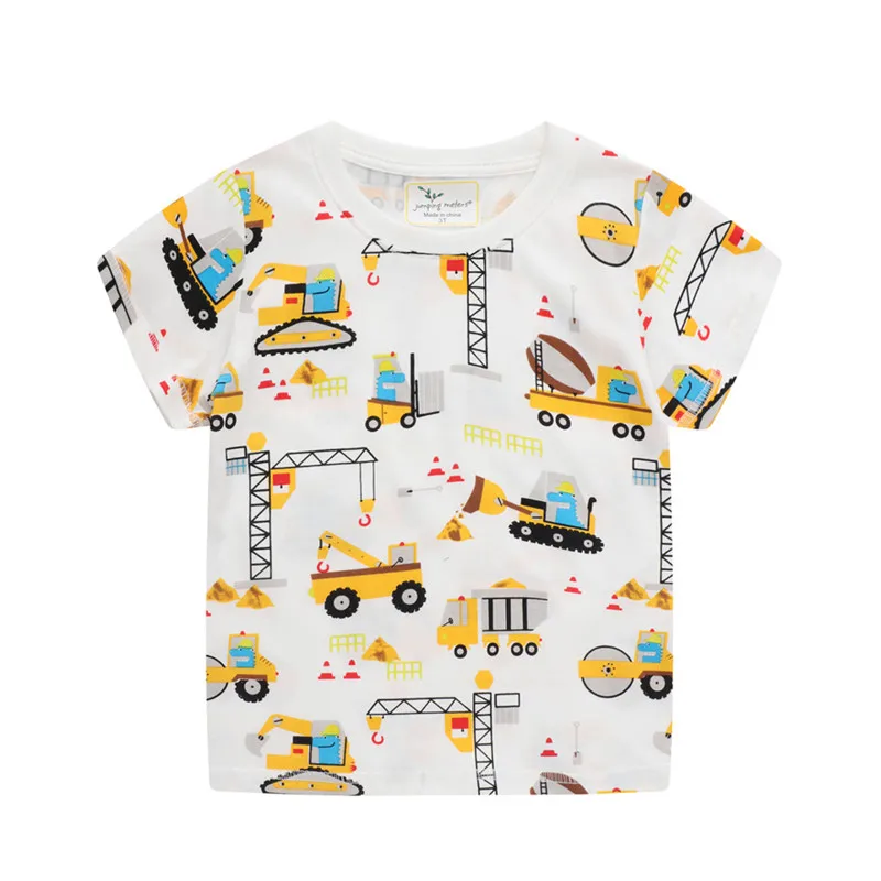

Jumping Meters New Summer Boys Cartoon Tees Print Baby T shirts Fashion Cotton Boys Girls Tops Hot Selling Toddler Clothes