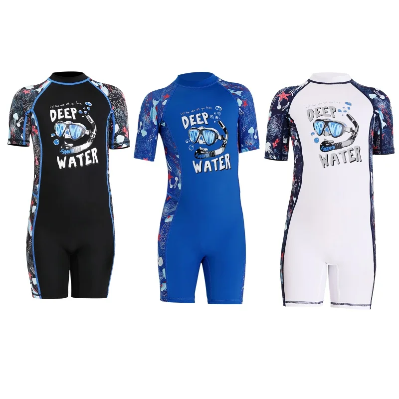 

Boys Girls Wetsuits One-piece Swim Girl Siamese Short Sleeves Warm Swimsuit Kids Children Diving Suit Wetsuit Hot