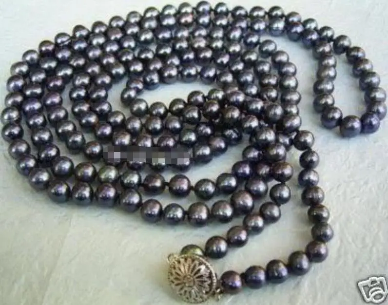 

50 inches long 8-9 mm Black Tahitian Cultured Pearl Necklace