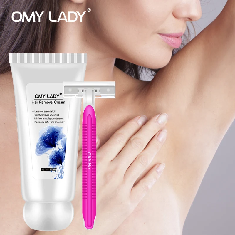 Крем для удаления волос OMY LADY 100% растительный крем депиляции безболезненный