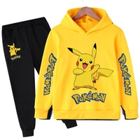 baby girls clothes pokemon sets spring autumn outfits long sleeve tops japanese anime pants headband cute 2pcs toddler clothing