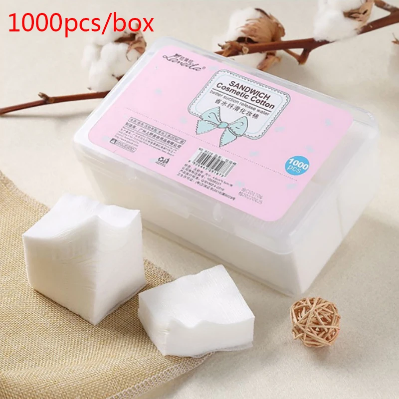 

Одноразовые хлопковые салфетки для макияжа, 1000 шт./компл., мягкие подушечки для снятия макияжа, ультратонкая Очищающая бумага для лица, салф...